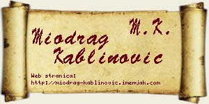 Miodrag Kablinović vizit kartica